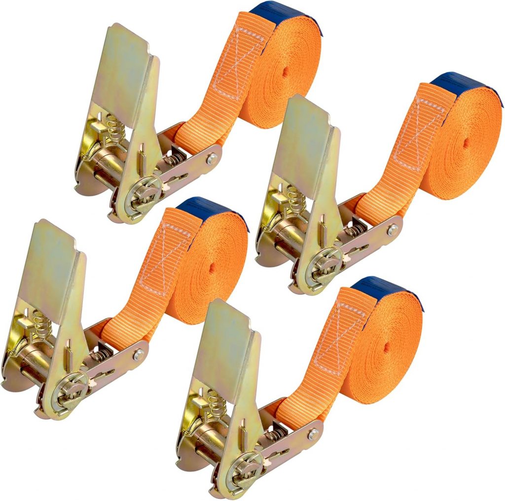 Correas tensoras con carraca de 4 m, 4 Unidades, Resistentes, con trinquete, Correas para Transporte de Materiales,